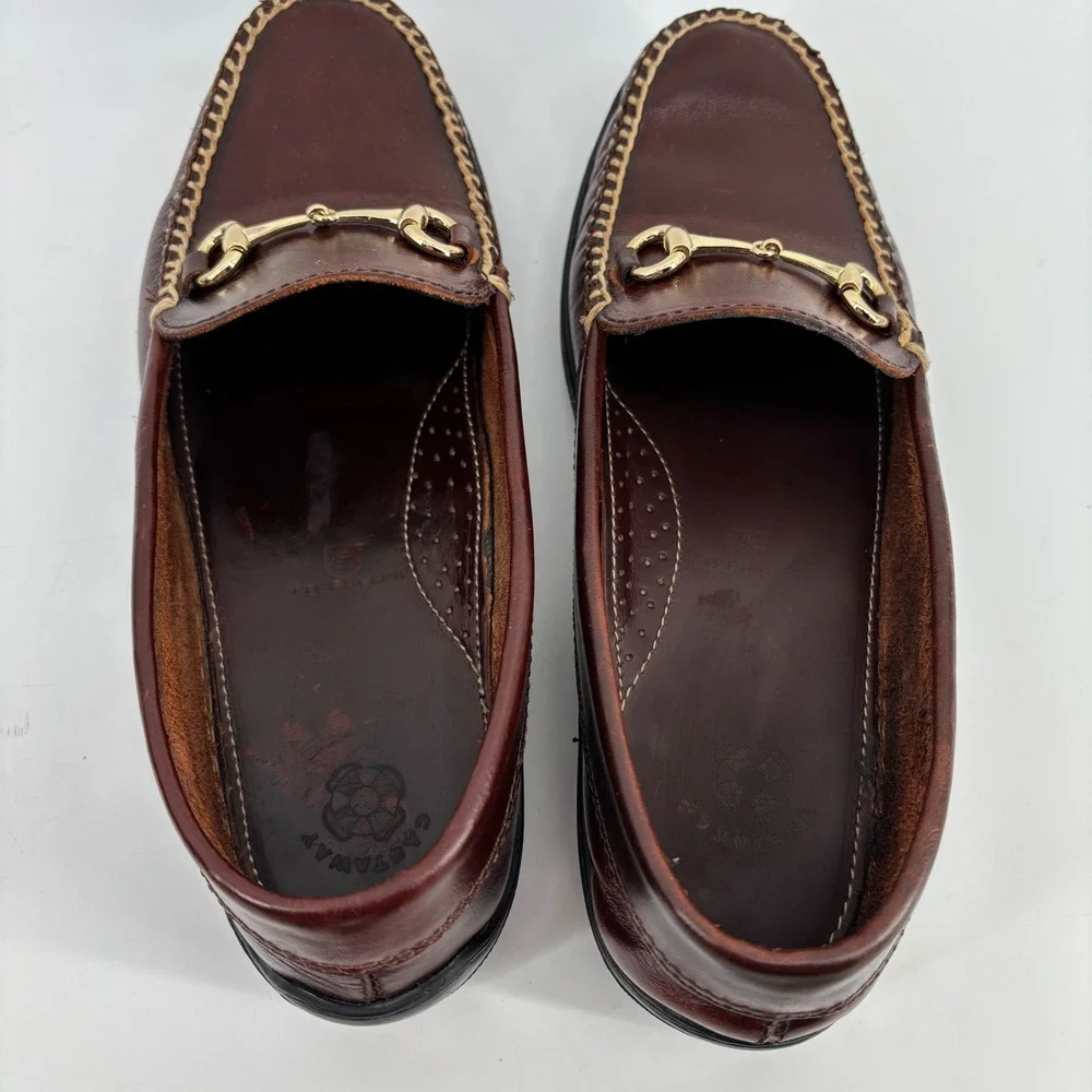 TB Phelps Castaway Bit Loafer Mens 8.5W Brown Leather Horsebit Driver